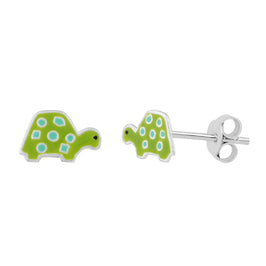Sterlingsilber Emaille Schildkröten Ohrstecker
