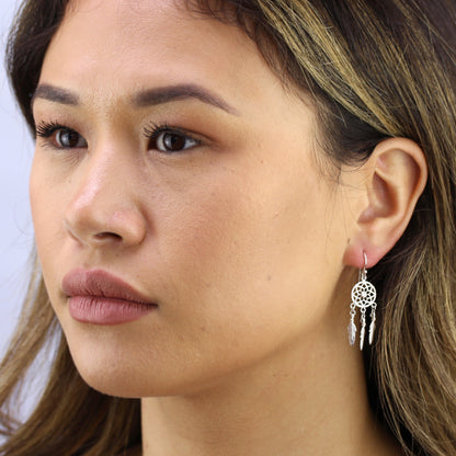 Sterlingsilber Traumfänger Baumel Ohrringe