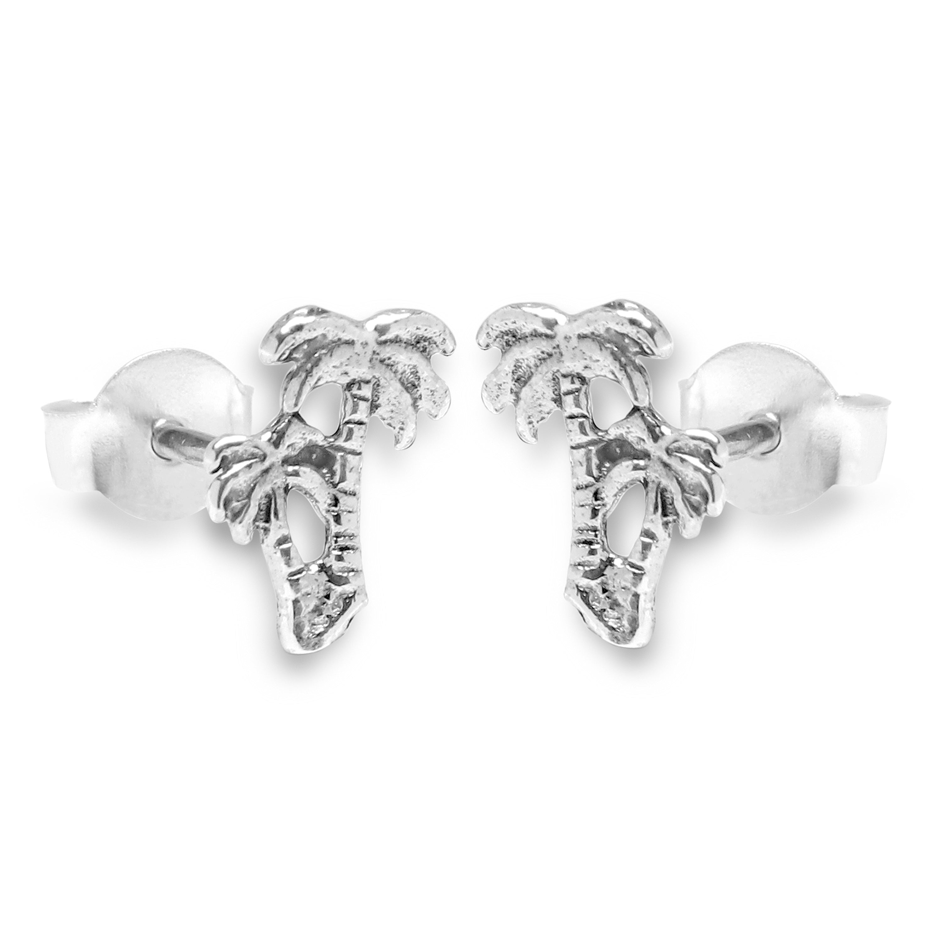 Sterlingsilber Klein Palmenbaum Ohrstecker