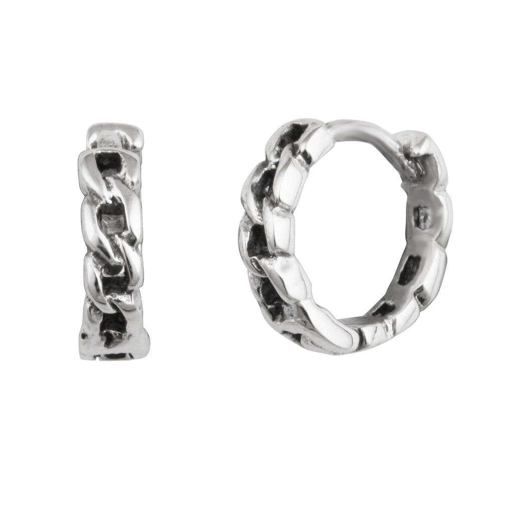 Sterlingsilber Kette mit Scharnier 13 mm Klappcreolen Ohrringe