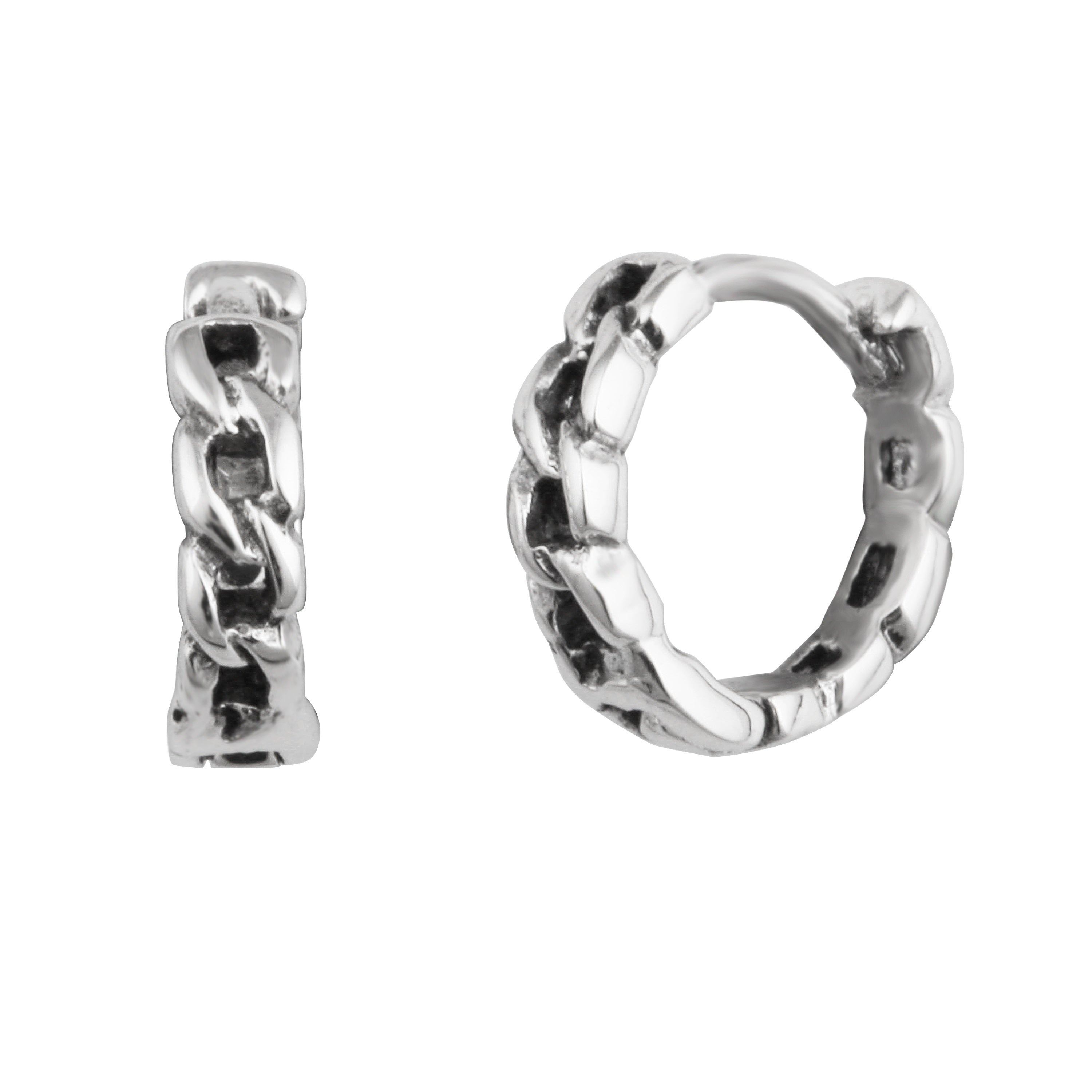 Sterlingsilber Kette mit Scharnier 13 mm Klappcreolen Ohrringe