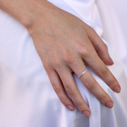 Sterlingsilber Gedreht Offen Ring Größenverstellbar