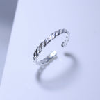 Sterlingsilber Gedreht Offen Ring Größenverstellbar