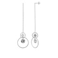 Sterlingsilber Doppel Kreis CZ Hänge Ohrstecker