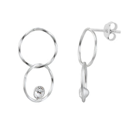 Sterlingsilber Unendlichkeitsschleife Karma CZ Hänge Ohrstecker