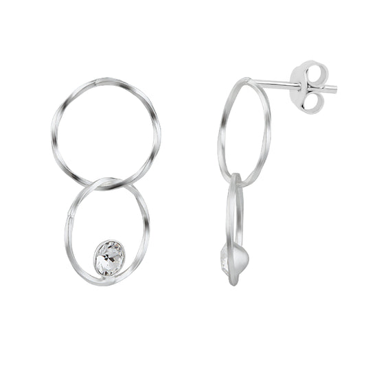 Sterlingsilber Unendlichkeitsschleife Karma CZ Hänge Ohrstecker
