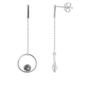 Sterlingsilber Kreis CZ Kristall Hänge Ohrstecker