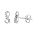Sterlingsilber Unendlichkeitschleife CZ Ohrstecker