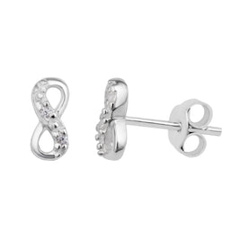 Sterlingsilber Unendlichkeitschleife CZ Ohrstecker