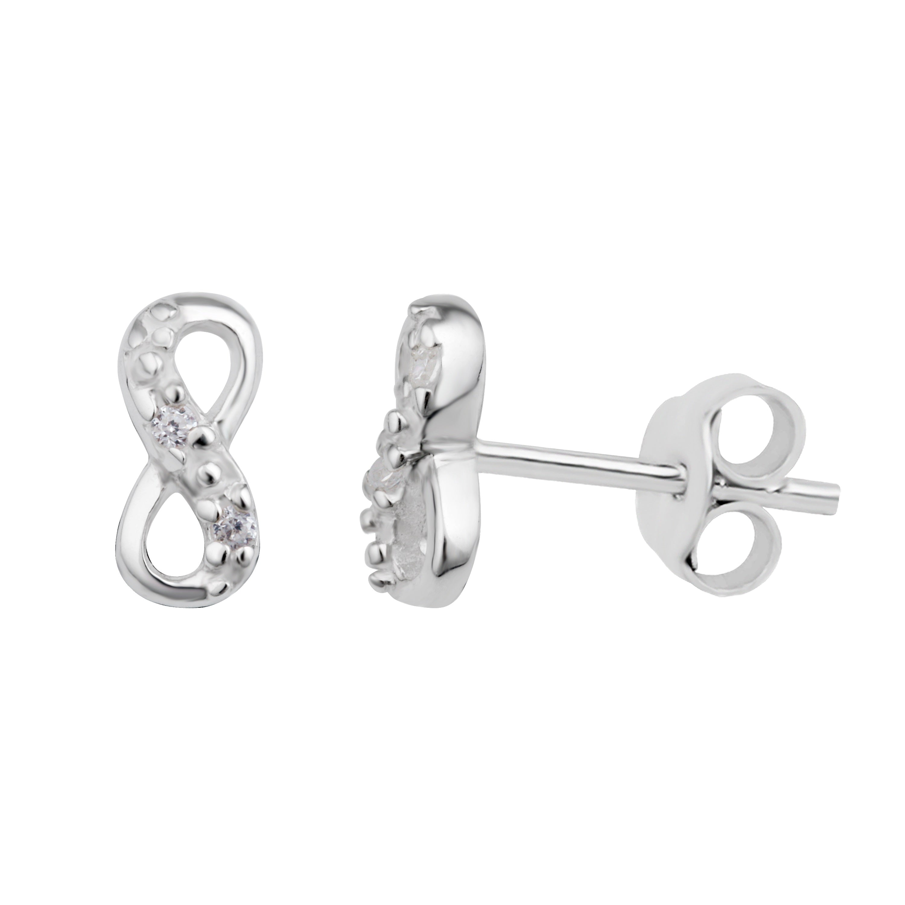 Sterlingsilber Unendlichkeitschleife CZ Ohrstecker