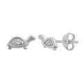 Sterlingsilber Klar CZ Schildkröte Ohrstecker