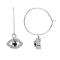 Sterlingsilber CZ Lapis Evil Eye 15 mm Charm Creolen