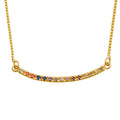 Vergoldete Sterlingsilber CZ Rainbow Curve Bar Halskette