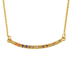 Vergoldete Sterlingsilber CZ Rainbow Curve Bar Halskette