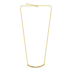 Vergoldete Sterlingsilber CZ Rainbow Curve Bar Halskette