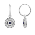 Sterlingsilber Böses Auge Lapislazuli 12 mm Anhänger Creolen Ohrringe
