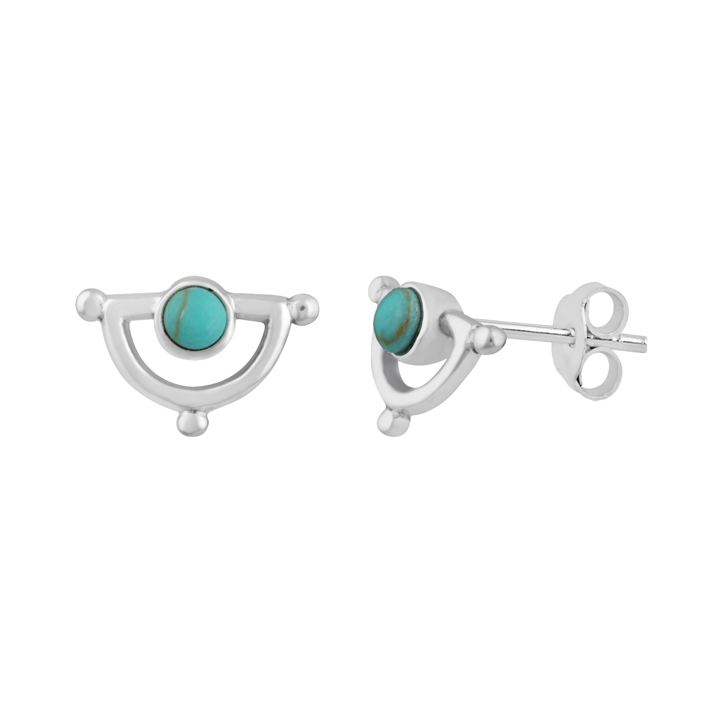 Sterlingsilber Halbmond Türkis Ohrstecker