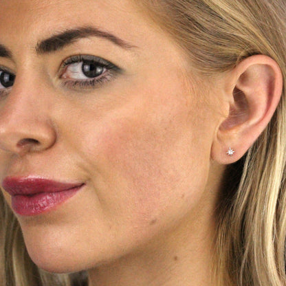 Sterlingsilber Strahlenkranz Mondstein Ohrstecker