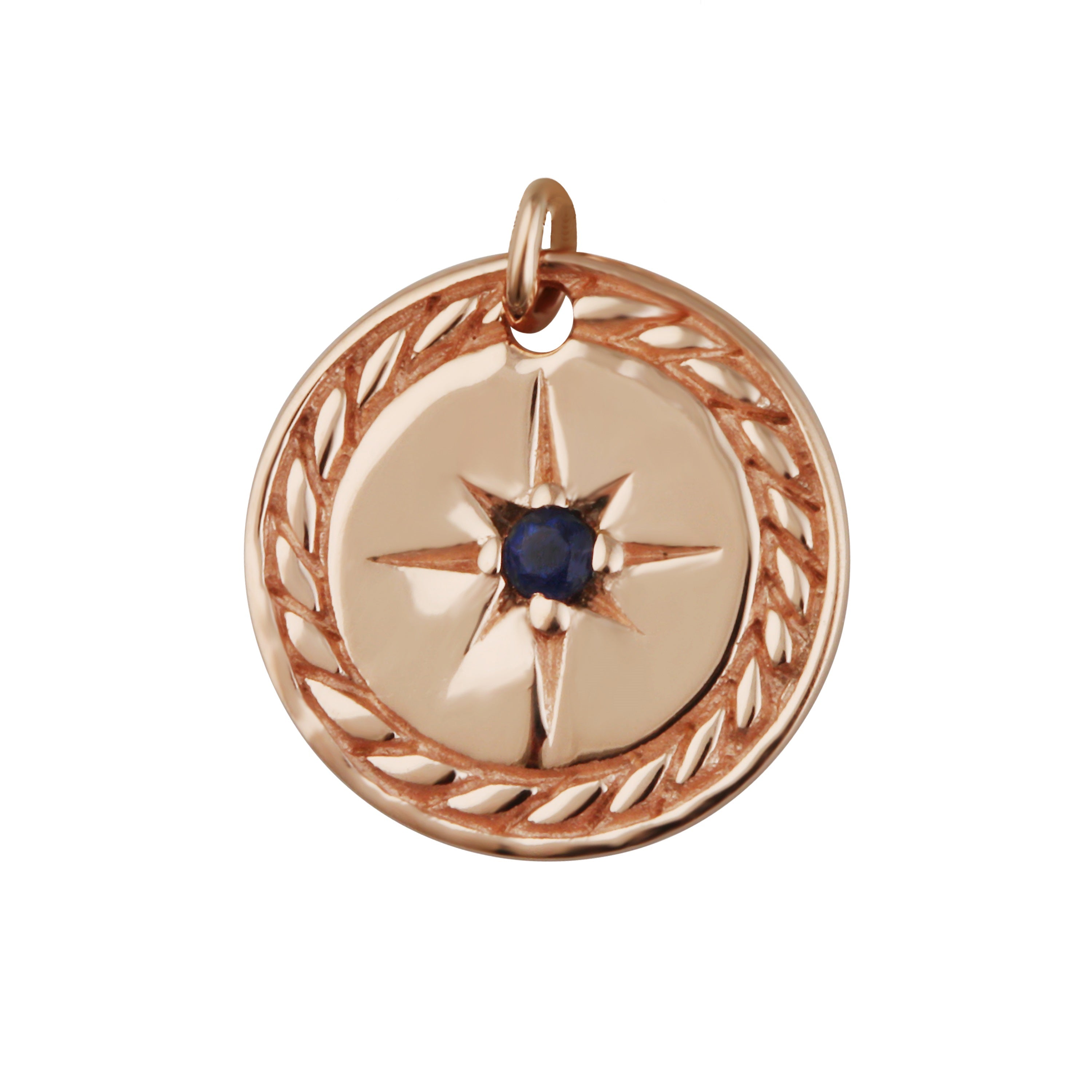 Rosévergoldetes Sterlingsilber Stern Medaillon Charm