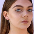 Rosévergoldet Sterlingsilber Stern Anhänger 12 mm Creolen Ohrringe