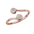 Rosévergoldet Sterlingsilber & Mondstein Verstellbar Ring