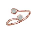 Rosévergoldet Sterlingsilber & Mondstein Verstellbar Ring