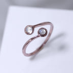 Rosévergoldet Sterlingsilber & Mondstein Verstellbar Ring