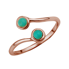 Rosévergoldet Sterlingsilber & Türkis Imitat Midi Ring