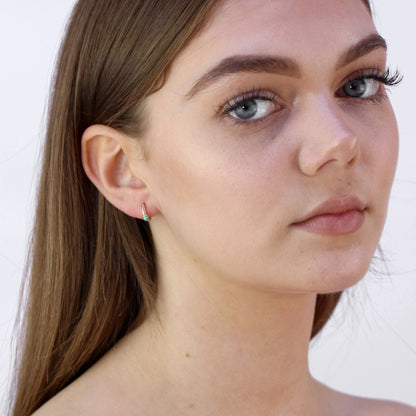 Rosévergoldet Sterlingsilber Türkis Imitat Ohrstecker