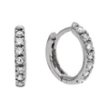 Sterlingsilber CZ 12 mm Klappcreolen Ohrringe