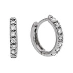 Sterlingsilber CZ 12 mm Klappcreolen Ohrringe