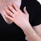 Sterlingsilber Mond & Stern Armband & Verstellbar Ring Satz