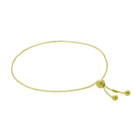 Vergoldet Sterlingsilber Schiebekugel Verstellbar Armband