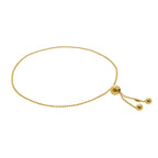 Vergoldet Sterlingsilber Schiebekugel Verstellbar Kügelchen Armband