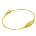 Vergoldet Sterlingsilber Figaro Gravierbar Namensschild Armband 15 cm