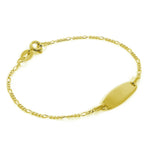 Vergoldet Sterlingsilber Figaro Gravierbar Namensschild Armband 15 cm