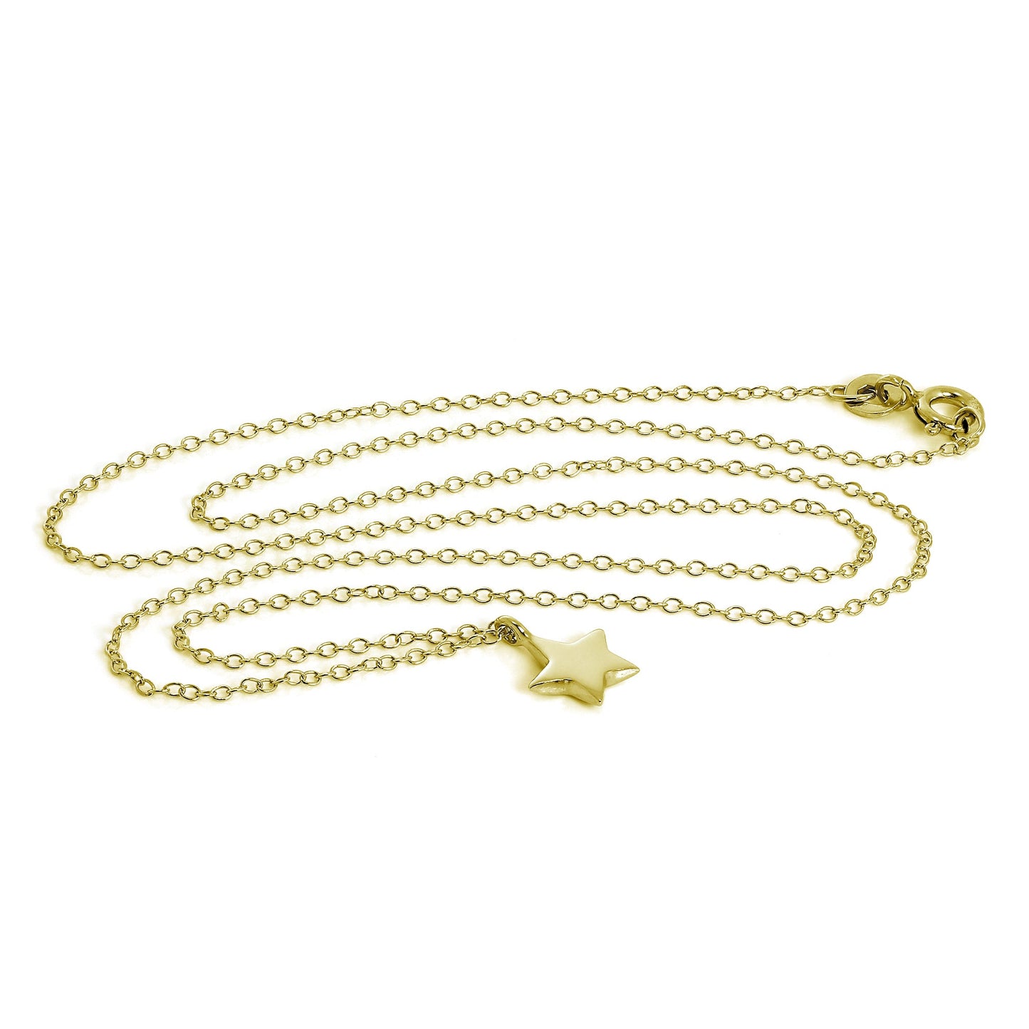 Vergoldet Sterlingsilber Stern Halskette 45,5cm