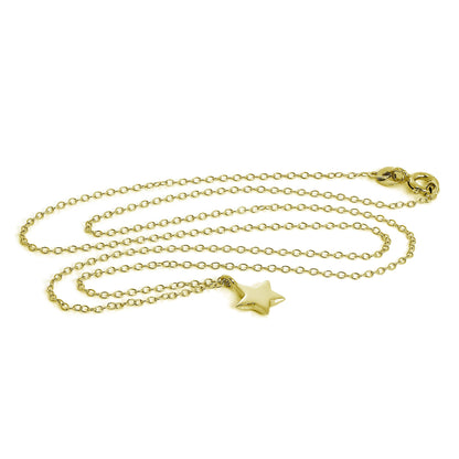 Vergoldet Sterlingsilber Stern Halskette 45,5cm
