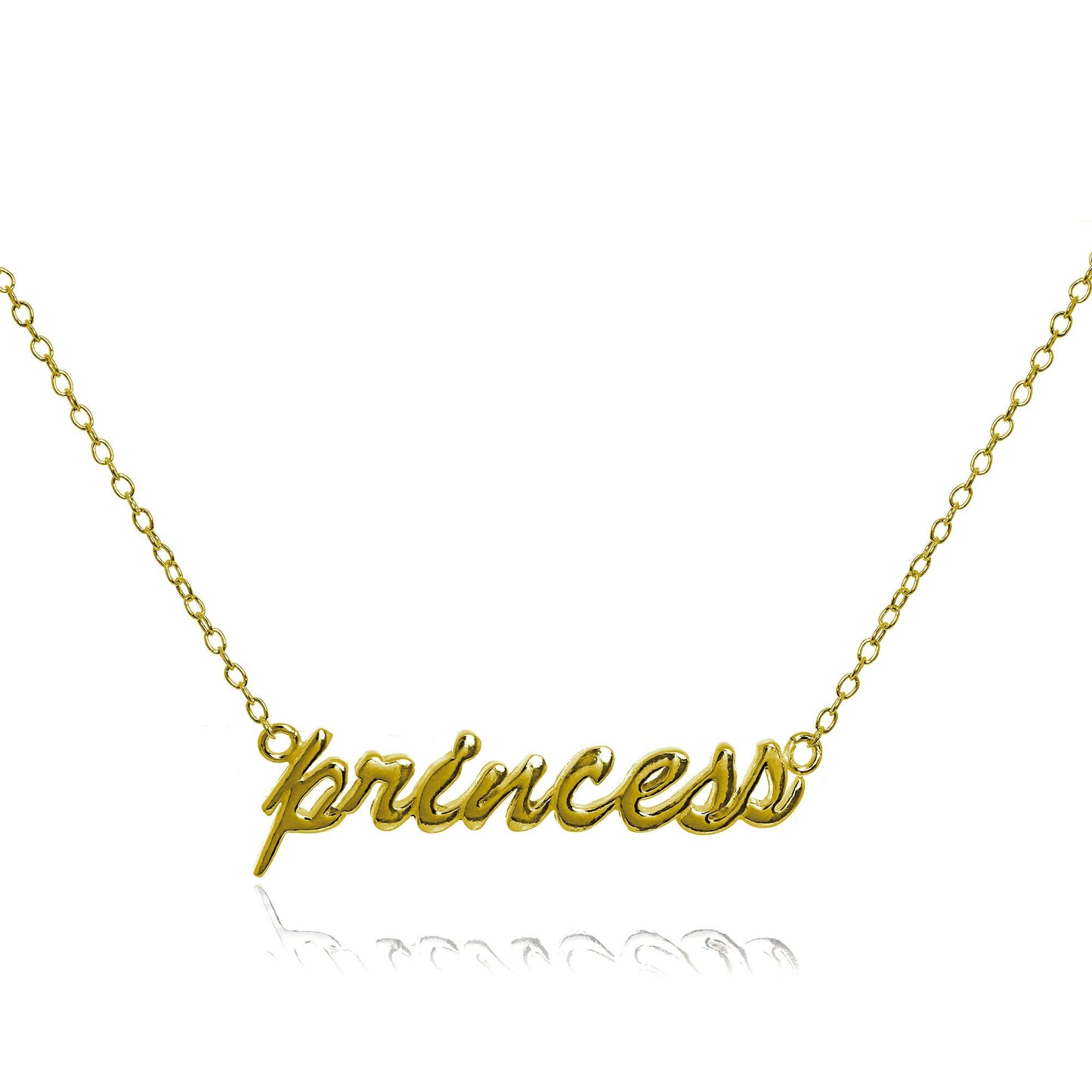 Vergoldet Sterlingsilber Prinzessin Halskette 40,5cm