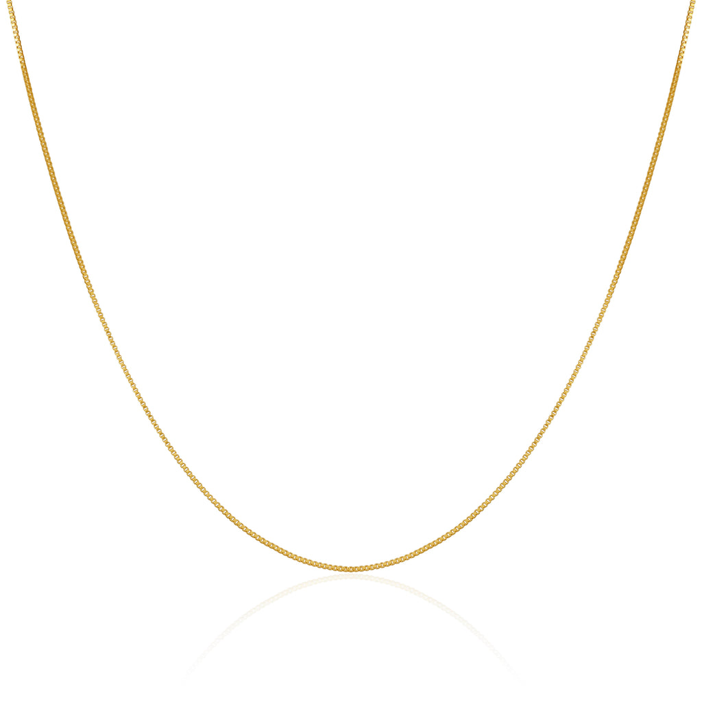 Vergoldet Sterlingsilber Kasten Kette 35,5 cm