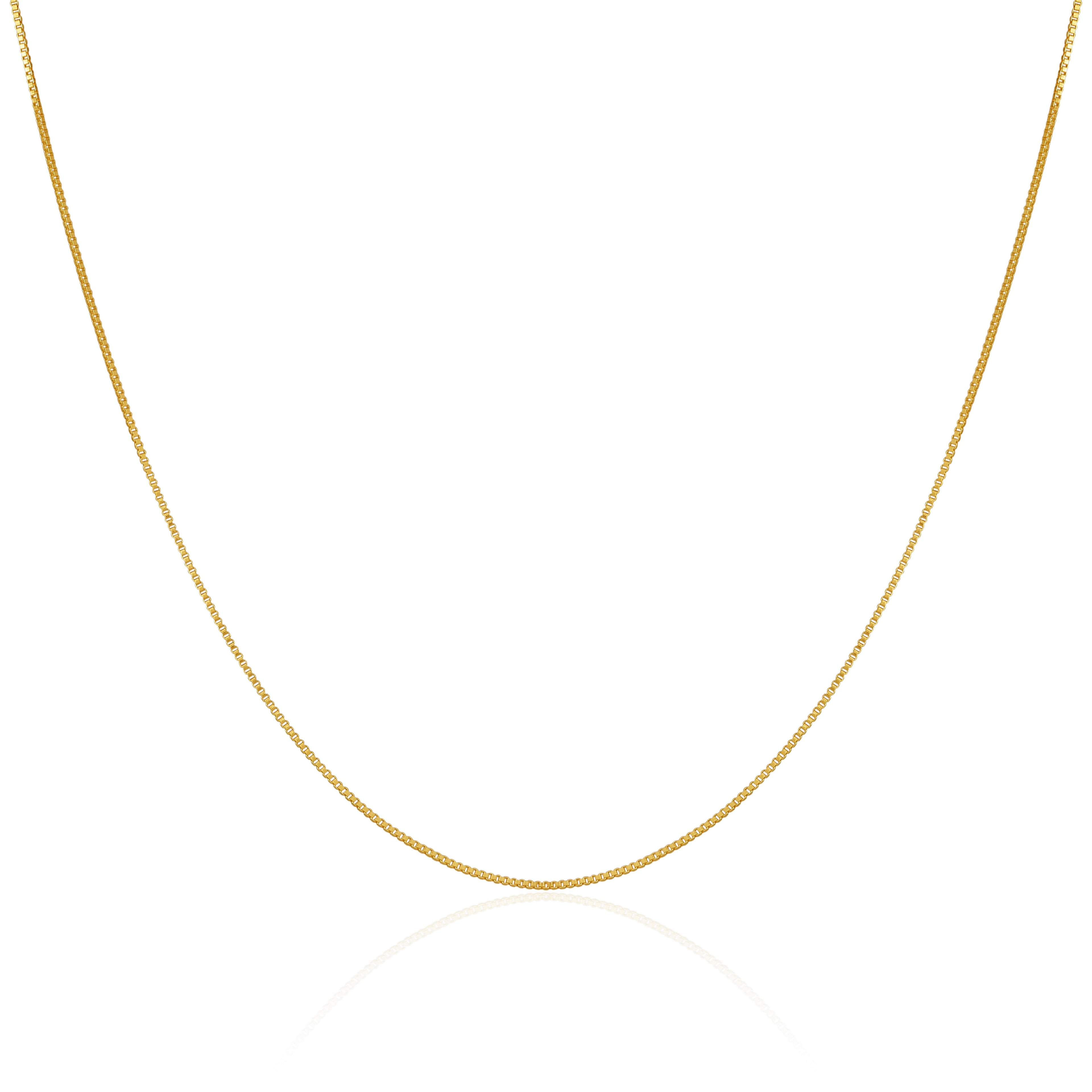 Vergoldet Sterlingsilber Kasten Kette 35,5 cm