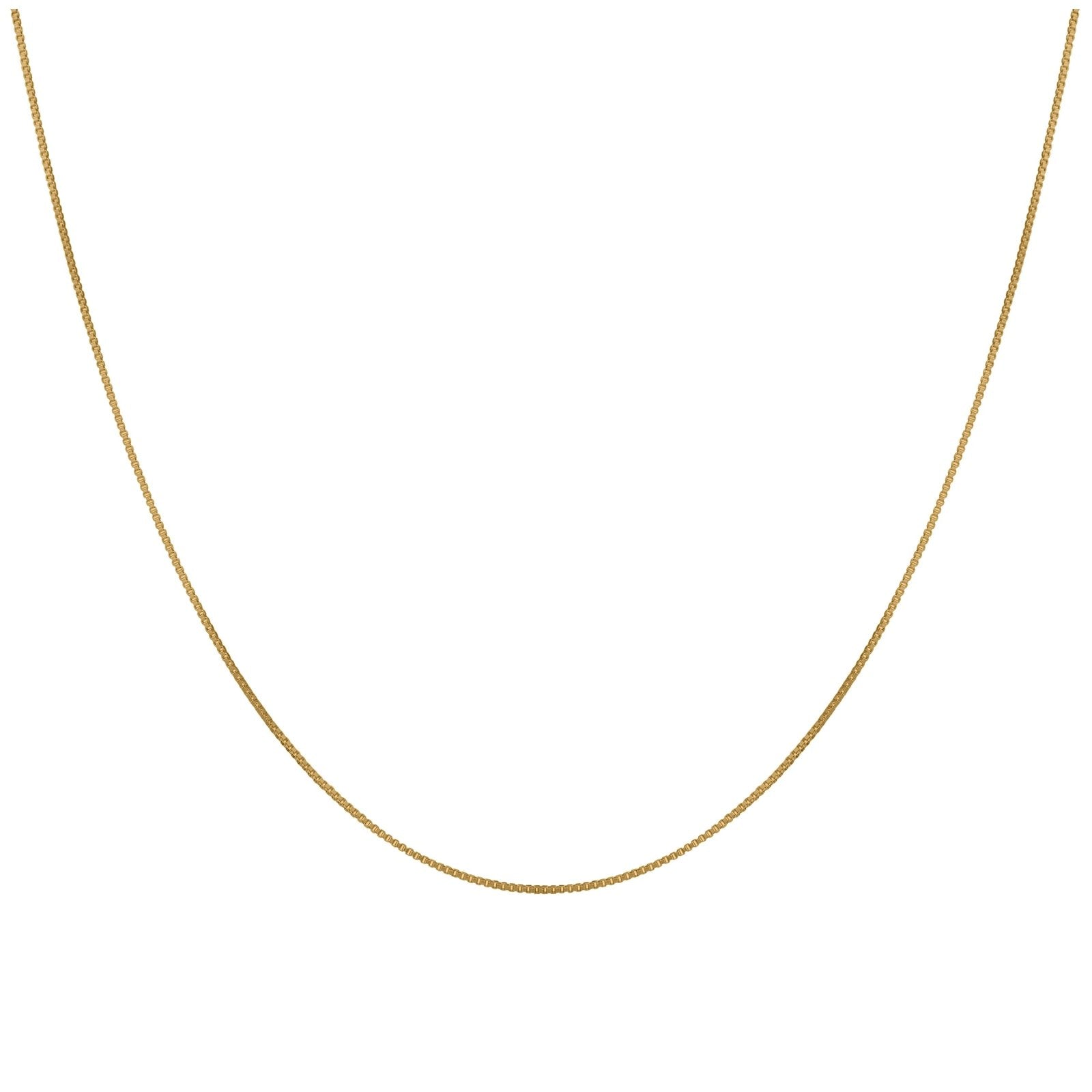 Gold Plated Sterling Silver Box Chain 16 Inches - jewellerybox