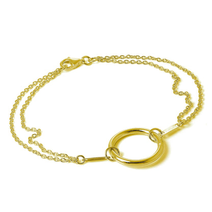 Gold Plated Sterling Silver Karma Infinity Circle Bracelet