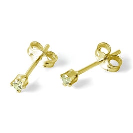 Vergoldet Sterlingsilber & 2 mm Peridot CZ Ohrstecker