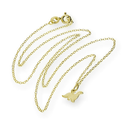 Klein Vergoldet Sterlingsilber 45,5cm Dinosaurier Halskette