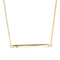Gelbvergoldet Sterlingsilber CZ Gravierbar Stange Halskette 45,5 cm