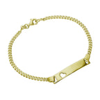 Vergoldet Sterlingsilber Gravierbar Namensschild Armband 15 cm