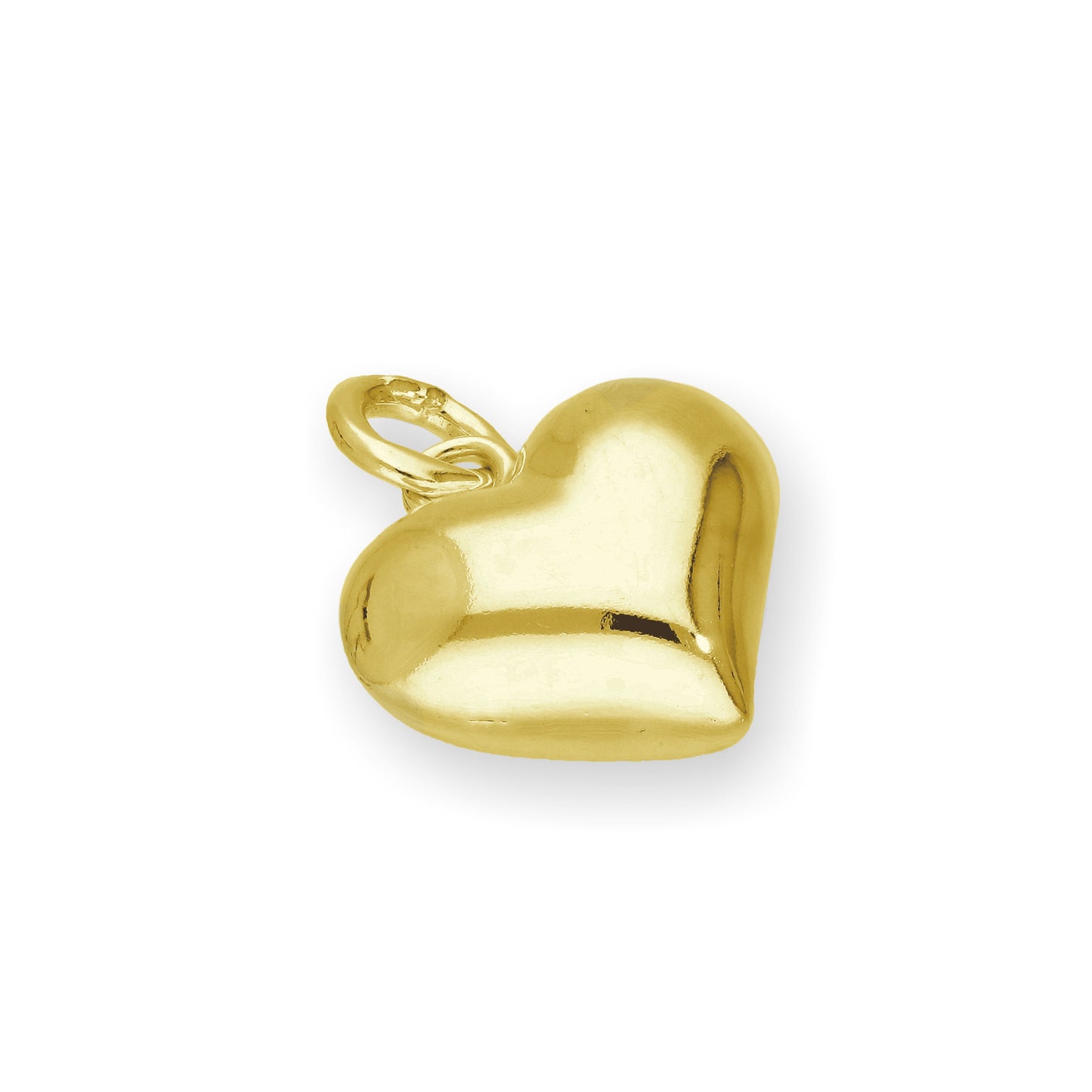 Gold Plated Sterling Silver Puffed Heart Charm