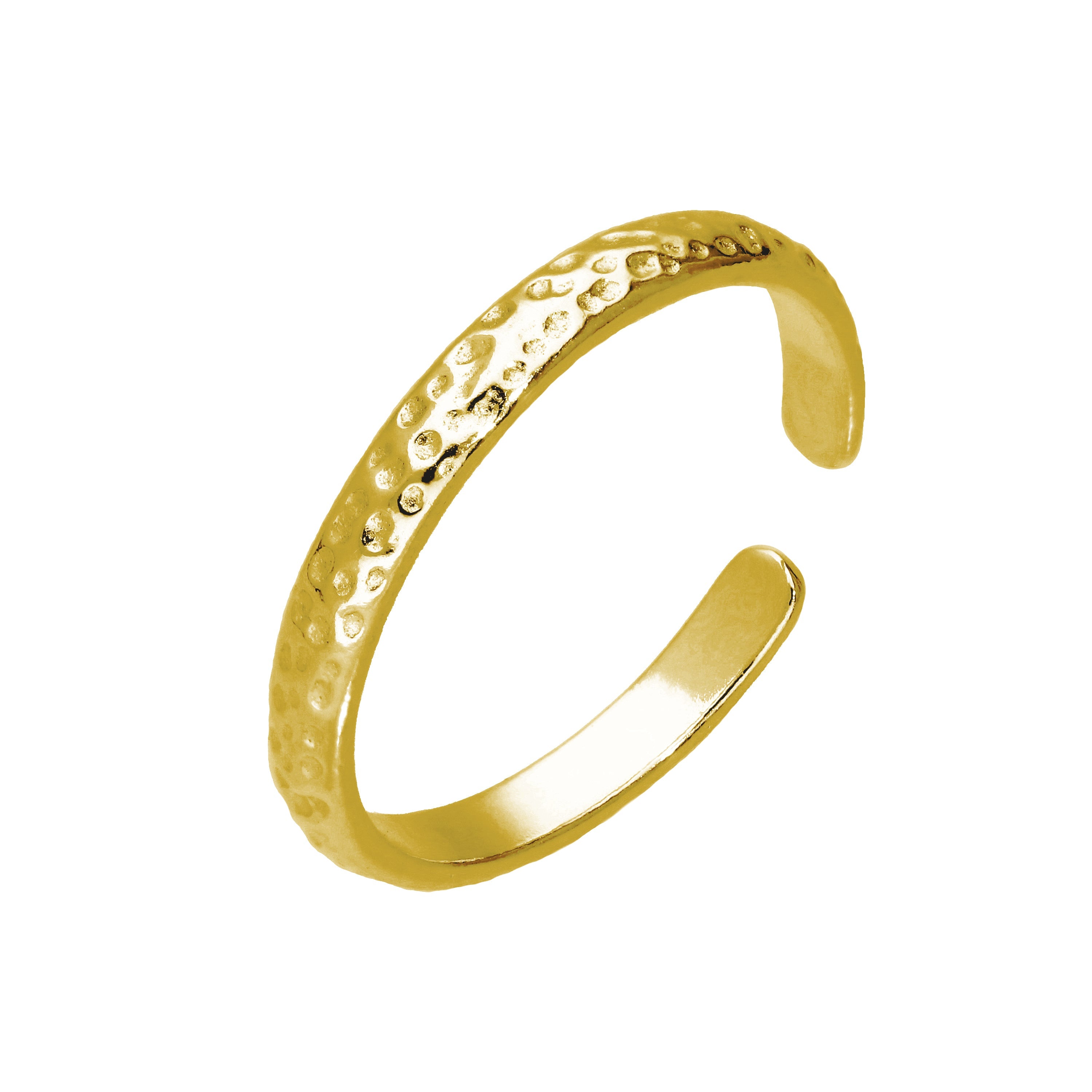 Vergoldet Sterlingsilber Gehämmert Verstellbar Zehenring