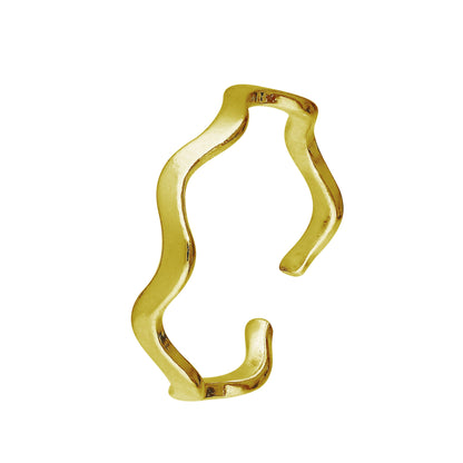 Vergoldet Sterlingsilber Wellig Band Zehenring